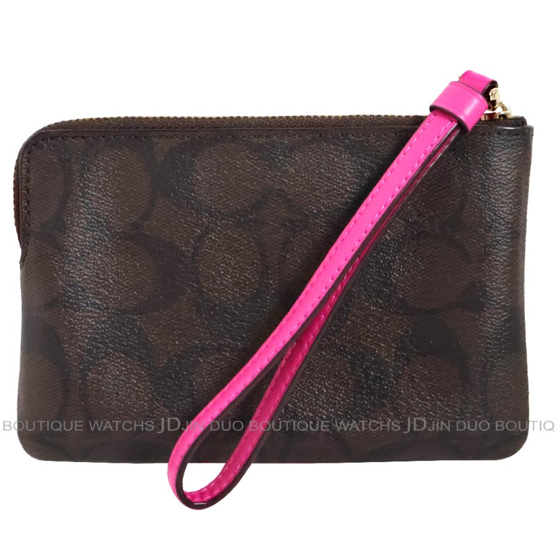 金鐸精品~2473 COACH 蔻馳 F58035 深咖啡色PVC經典C-LOGO圖紋小手拿包 全新品-1