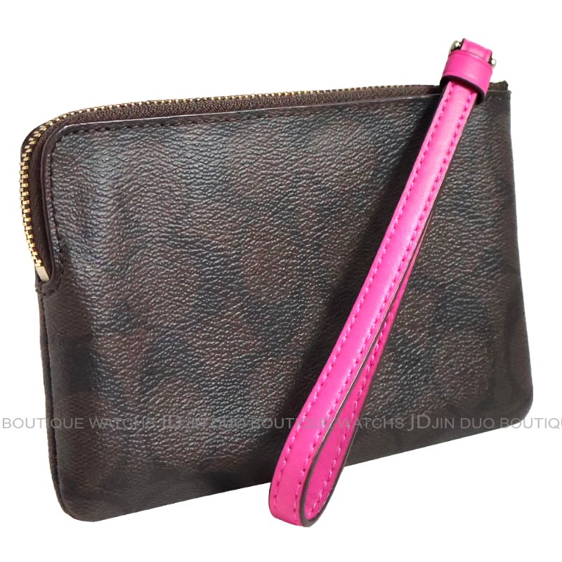 金鐸精品~2473 COACH 蔻馳 F58035 深咖啡色PVC經典C-LOGO圖紋小手拿包 全新品-3