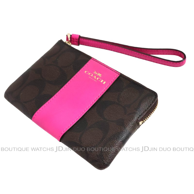 金鐸精品~2473 COACH 蔻馳 F58035 深咖啡色PVC經典C-LOGO圖紋小手拿包 全新品-4