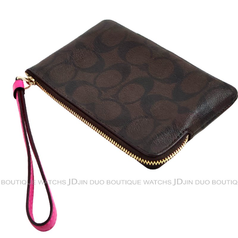 金鐸精品~2473 COACH 蔻馳 F58035 深咖啡色PVC經典C-LOGO圖紋小手拿包 全新品-5