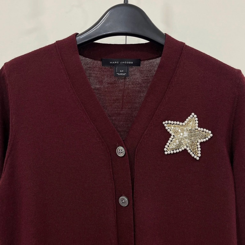 MARC JACOBS 亮片星星珍珠羊毛開襟外套-4