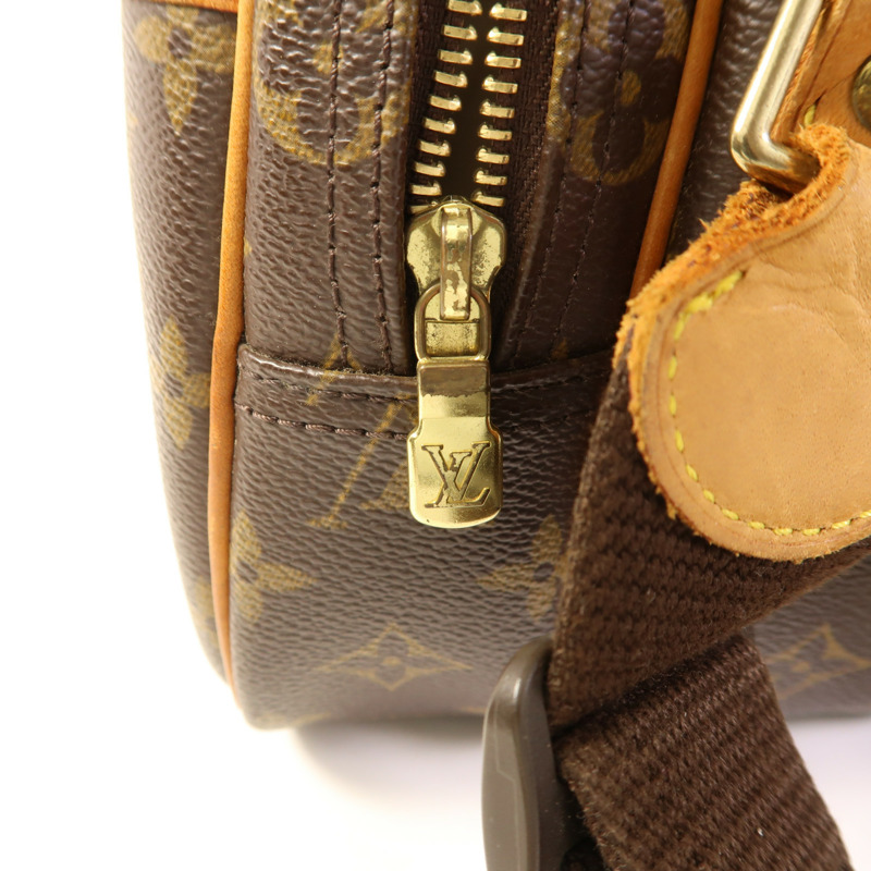 LOUIS VUITTON Monogram Reporter PM金扣肩背袋棕色-8