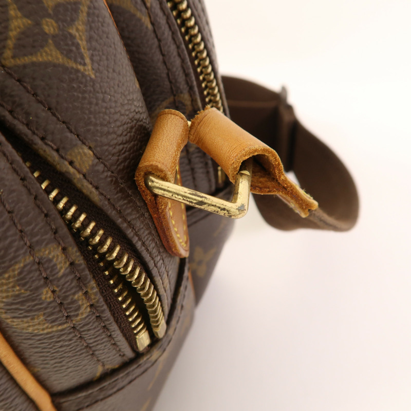 LOUIS VUITTON Monogram Reporter PM金扣肩背袋棕色-13
