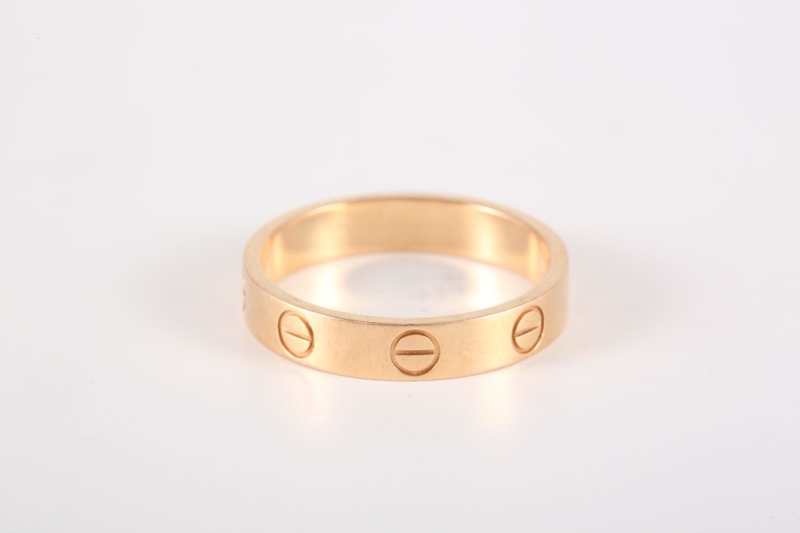 CARTIER(卡地亞) LOVE 18K金 窄版戒指 18K玫瑰金 玫瑰金 53 玫瑰金-4