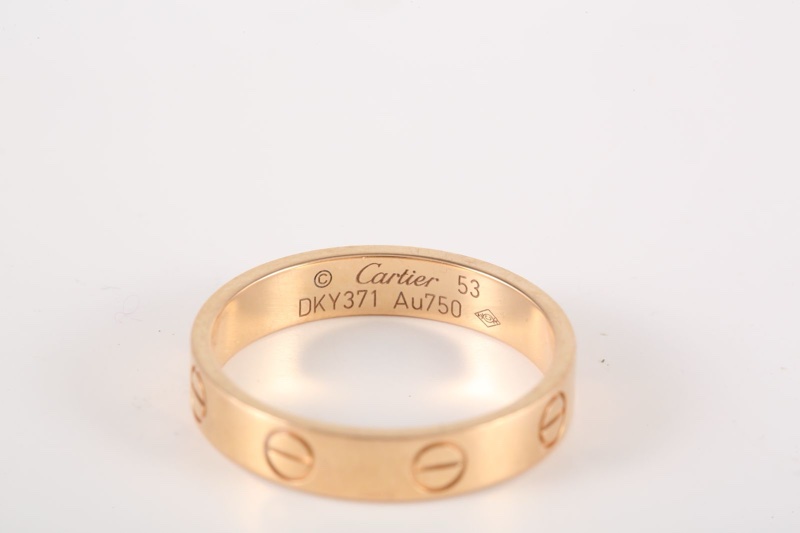 CARTIER(卡地亞) LOVE 18K金 窄版戒指 18K玫瑰金 玫瑰金 53 玫瑰金-5