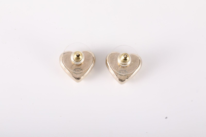 CHANEL(香奈兒) 合金 22C 熔岩 愛心耳環耳釘-3