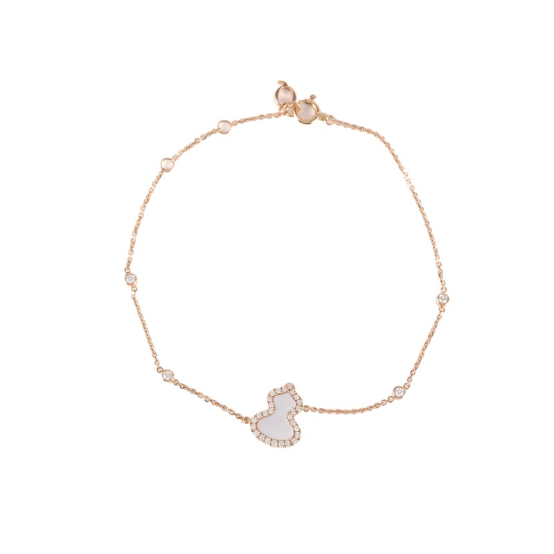 Qeelin(麒麟珠寶)  18K玫瑰金 鑽石 白貝母 玫瑰金 Wulu系列 珍珠母貝 手鏈 18K-5