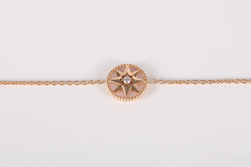 DIOR(迪奧) 18K玫瑰金 鑽石 玫瑰金 Rose Des Vents 八芒星 羅盤 鑲鑽手鏈 18K-2