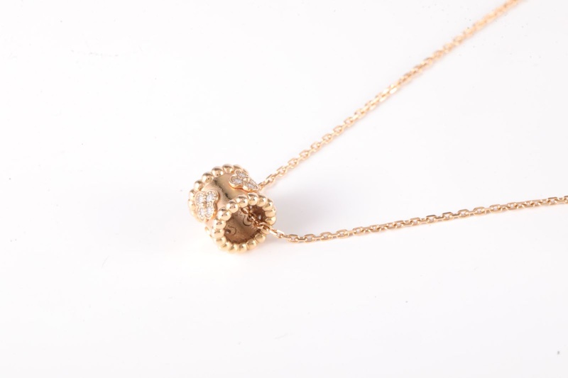 VAN CLEEF&ARPELS(梵克雅寶) Perlée Clovers 萬花筒鑲鑽項鏈 18K玫瑰金/鑽石 項鏈 玫瑰金 鑽石/18K-1