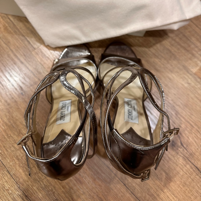 jimmy Choo 金色細跟高跟鞋-5