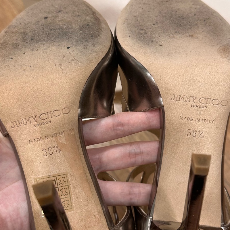 jimmy Choo 金色細跟高跟鞋-10