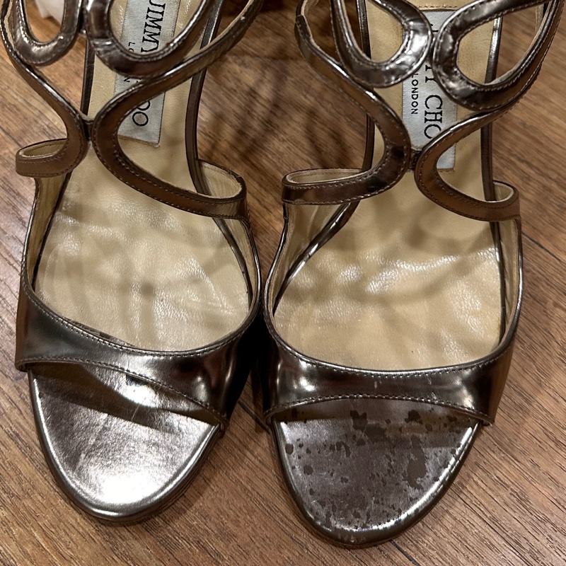 jimmy Choo 金色細跟高跟鞋-14