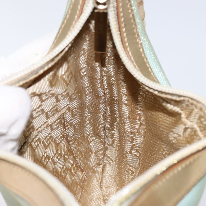 【日本直送】GUCCI Sherry Line 帆布單肩包 淺藍色 金色 005 0814 正品 135629-17