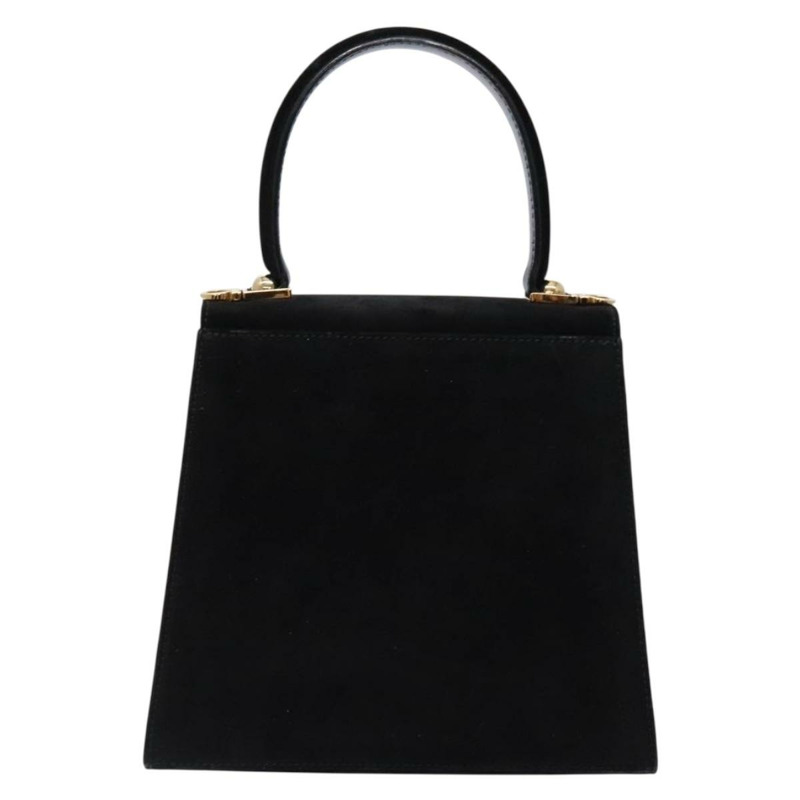 【日本直送】Salvatore Ferragamo 手提包 絨面革 黑金色 正品 sw1248-1