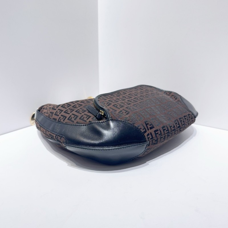 Fendi/芬迪 老花拼皮單肩腋下hob肩背包-6