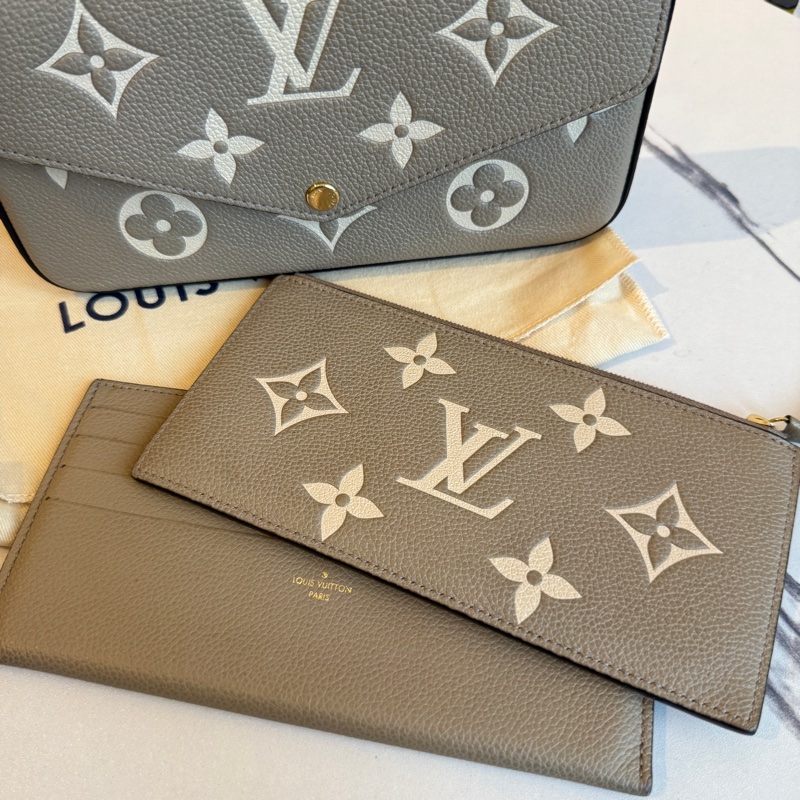 lv奶茶斑鳩灰三合一斜背包 超好用-1