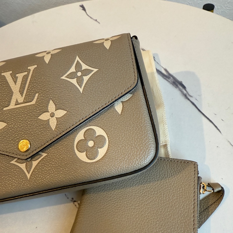 lv奶茶斑鳩灰三合一斜背包 超好用-2