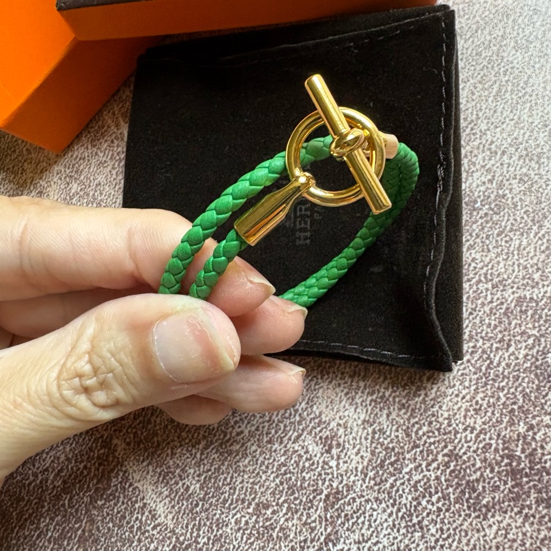 Hermes Glenan Double Tour愛馬仕皮革編織 雙圈手環-1