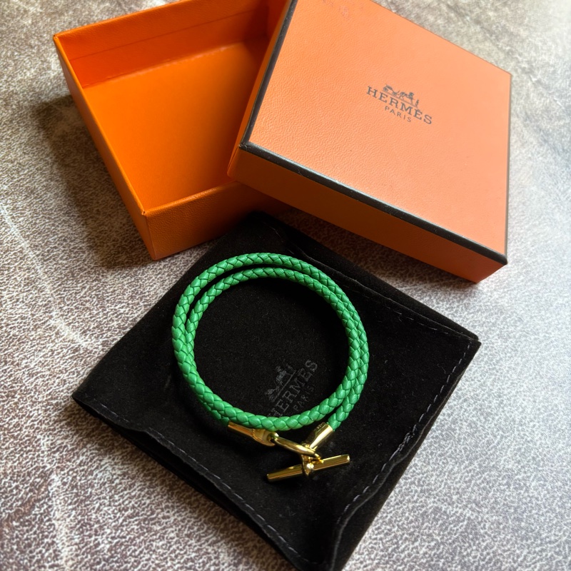 Hermes Glenan Double Tour愛馬仕皮革編織 雙圈手環-2