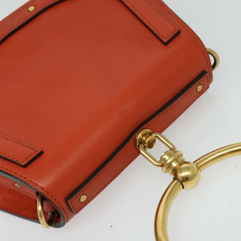 【日本直送】Chloe Etel 手提包 皮革 2way 橙色 金色 正品 133572-5