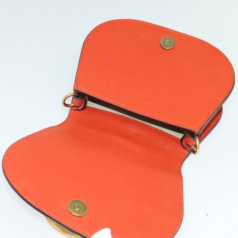 【日本直送】Chloe Etel 手提包 皮革 2way 橙色 金色 正品 133572-8