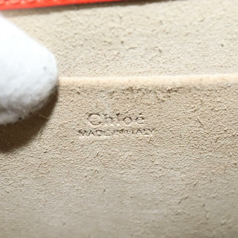 【日本直送】Chloe Etel 手提包 皮革 2way 橙色 金色 正品 133572-9