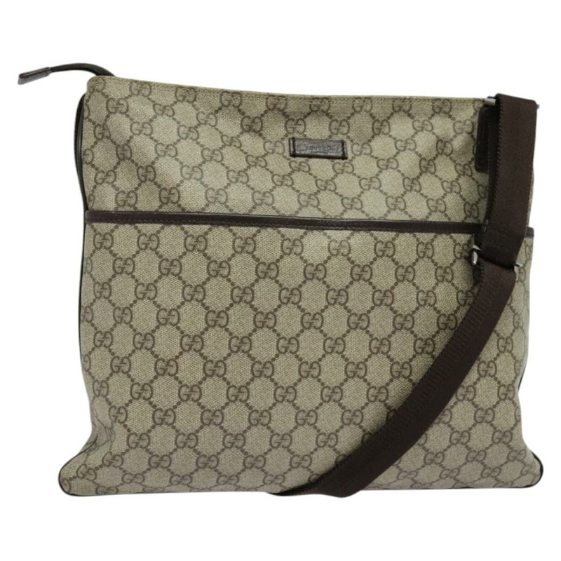 【日本直送】GUCCI GG Supreme 單肩包 PVC 皮革 米色銀色 141198 正品 134571-0