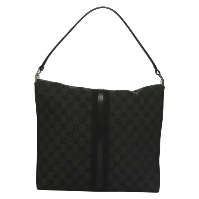 【日本直送】GUCCI GG 帆布 Jackie 肩背包 黑銀 001 3355 1781 正品 133986-1