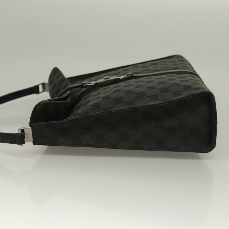 【日本直送】GUCCI GG 帆布 Jackie 肩背包 黑銀 001 3355 1781 正品 133986-3