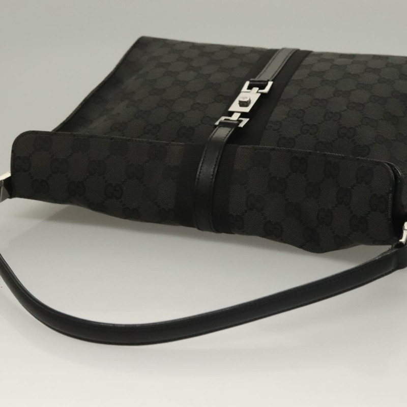 【日本直送】GUCCI GG 帆布 Jackie 肩背包 黑銀 001 3355 1781 正品 133986-5