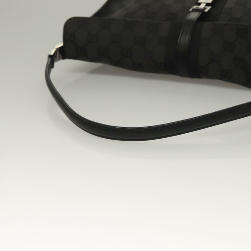 【日本直送】GUCCI GG 帆布 Jackie 肩背包 黑銀 001 3355 1781 正品 133986-6