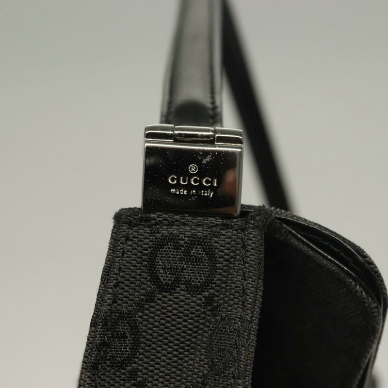 【日本直送】GUCCI GG 帆布 Jackie 肩背包 黑銀 001 3355 1781 正品 133986-8