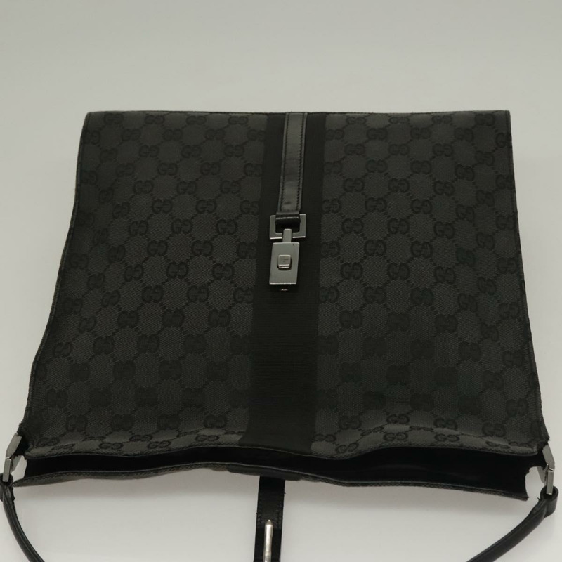 【日本直送】GUCCI GG 帆布 Jackie 肩背包 黑銀 001 3355 1781 正品 133986-9