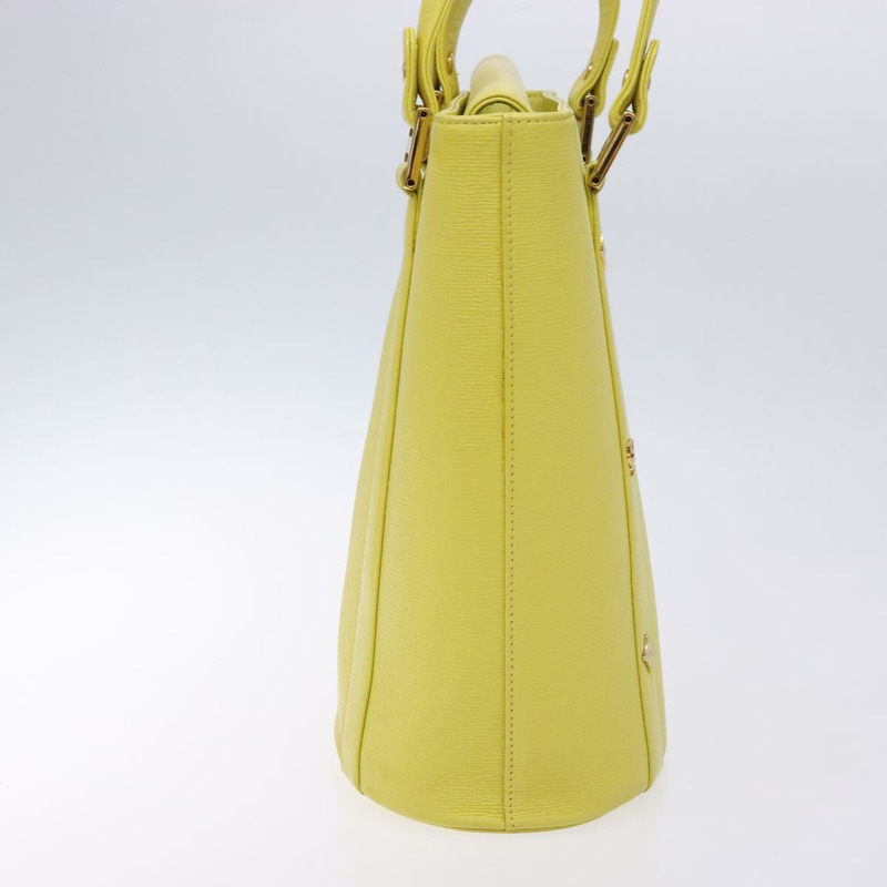 【日本直送】MCM鉚釘手提包 皮革 金色 青檸黃色 正品 133982-3