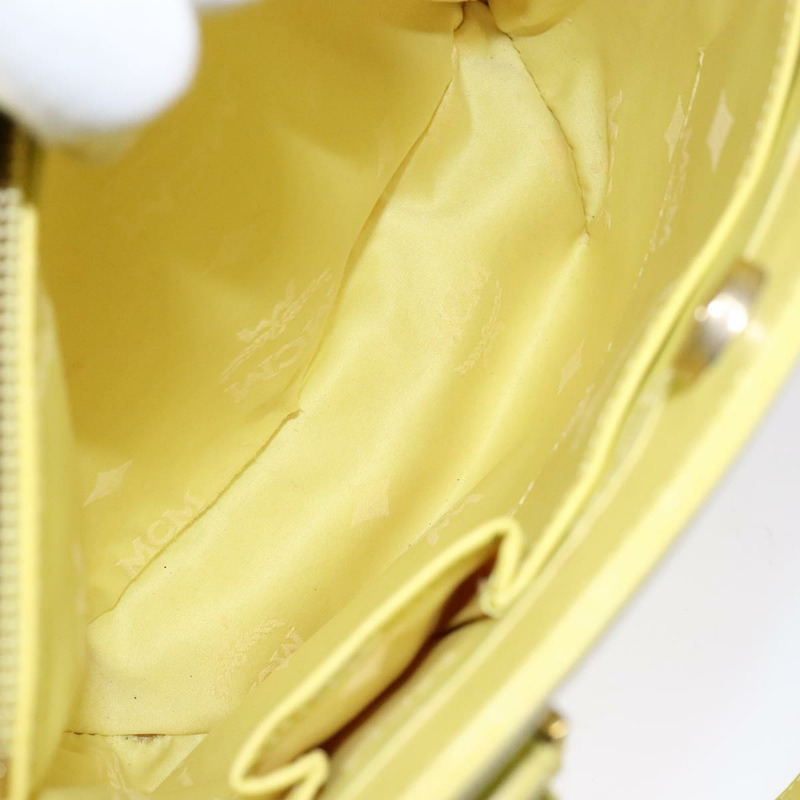 【日本直送】MCM鉚釘手提包 皮革 金色 青檸黃色 正品 133982-22