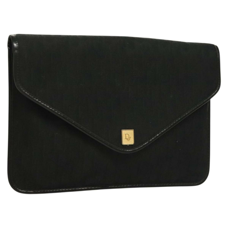 【日本直送】Christian Dior Trotter 帆布手拿包 黑金 正品 134032-0