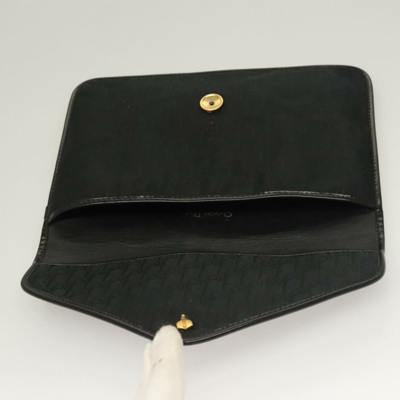 【日本直送】Christian Dior Trotter 帆布手拿包 黑金 正品 134032-8