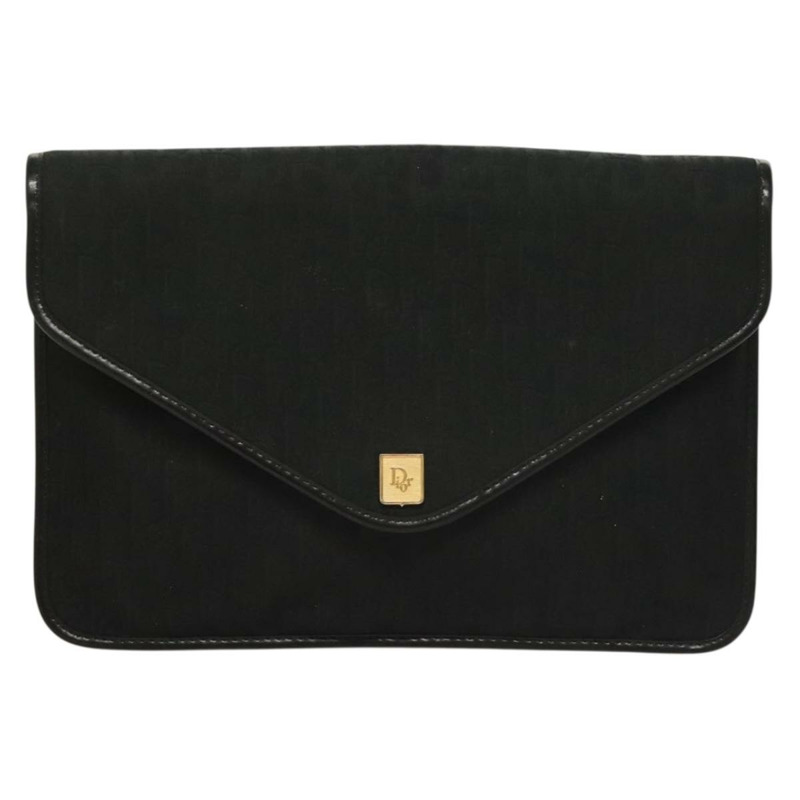 【日本直送】Christian Dior Trotter 帆布手拿包 黑金 正品 134032-12