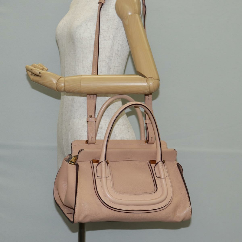 【日本直送】Chloe Everston 手提包 皮革 2 向 米色 金色 正品 134169V-25