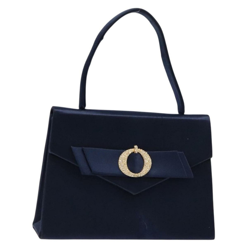 【日本直送】克莉絲汀‧迪奧 (Christian Dior) 手提包 緞面海軍藍金色 正品 PP872-0