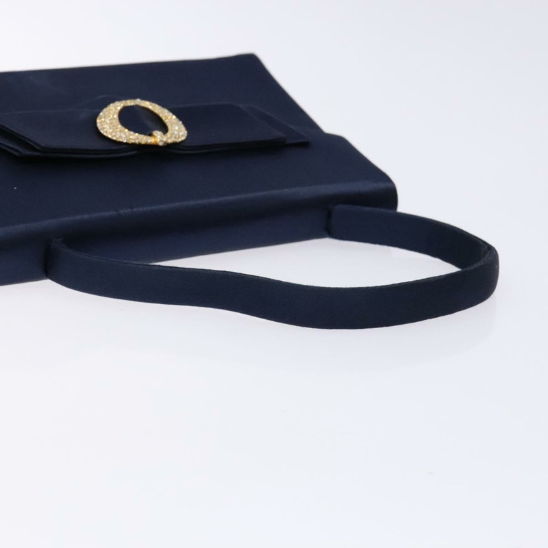 【日本直送】克莉絲汀‧迪奧 (Christian Dior) 手提包 緞面海軍藍金色 正品 PP872-6