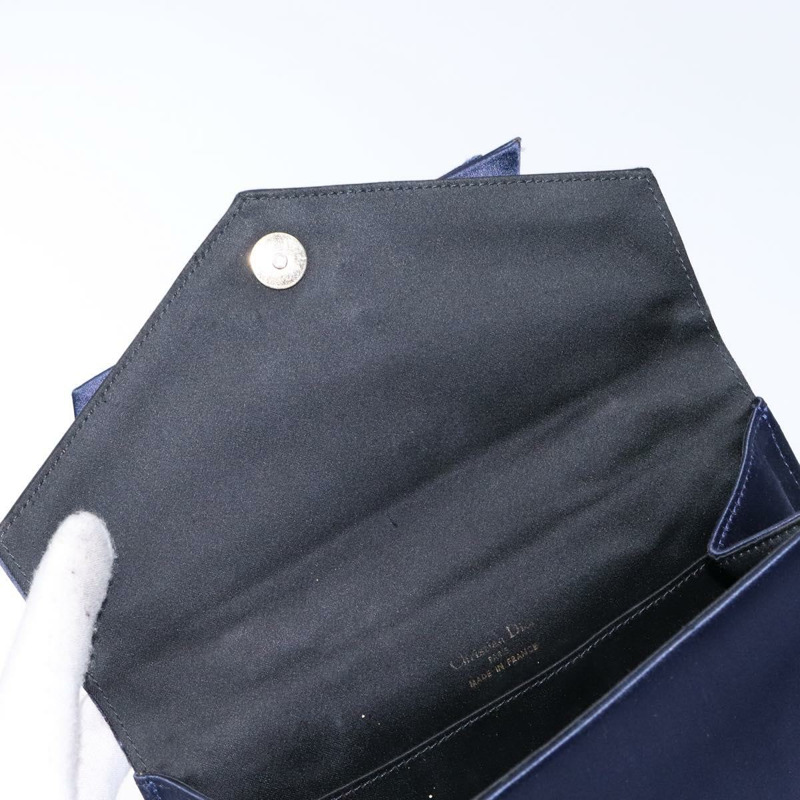 【日本直送】克莉絲汀‧迪奧 (Christian Dior) 手提包 緞面海軍藍金色 正品 PP872-9