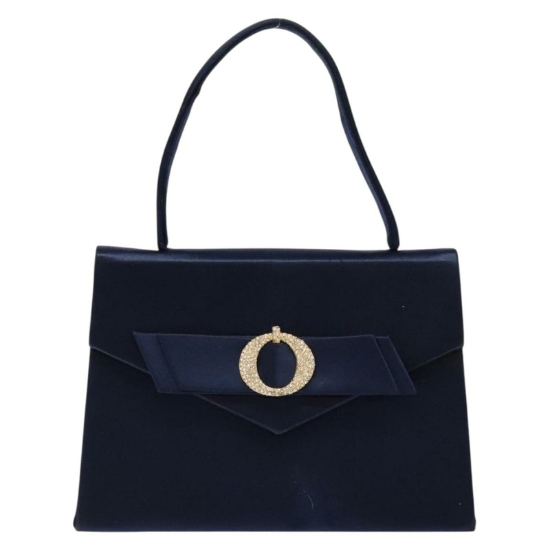 【日本直送】克莉絲汀‧迪奧 (Christian Dior) 手提包 緞面海軍藍金色 正品 PP872-12