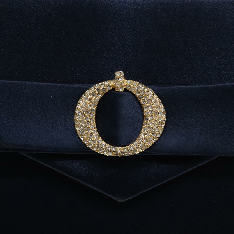 【日本直送】克莉絲汀‧迪奧 (Christian Dior) 手提包 緞面海軍藍金色 正品 PP872-17