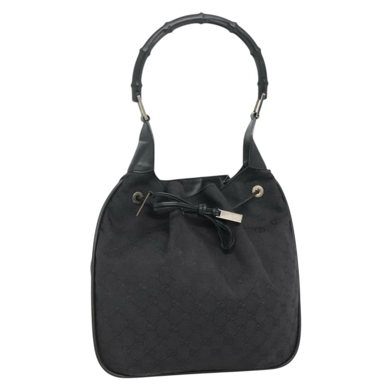 【日本直送】GUCCI 竹節 GG 帆布單肩包 黑銀 001 4033 正品 yk19021-0