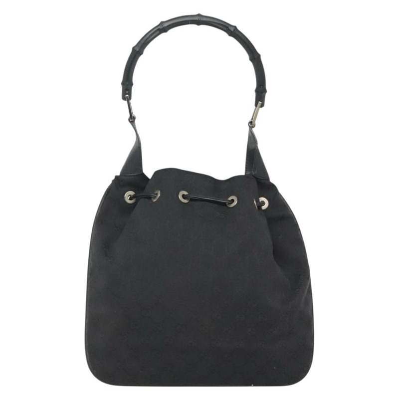 【日本直送】GUCCI 竹節 GG 帆布單肩包 黑銀 001 4033 正品 yk19021-1