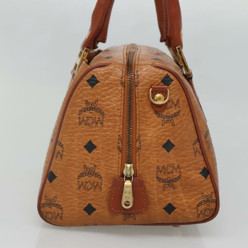 【日本直送】MCM Logoogram Vicetos 波士頓包 PVC 皮革 棕色 金色 正品 am8857-2