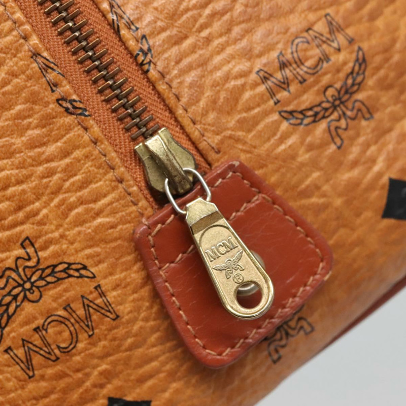 【日本直送】MCM Logoogram Vicetos 波士頓包 PVC 皮革 棕色 金色 正品 am8857-16