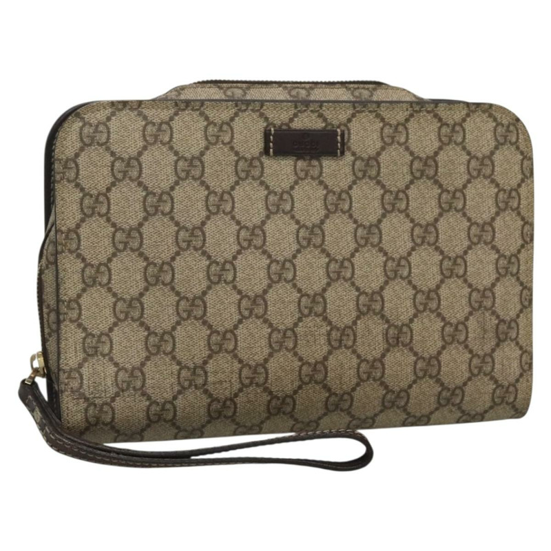 【日本直送】GUCCI GG Supreme 手拿包 PVC 米色 201755 正品 ep10045-0