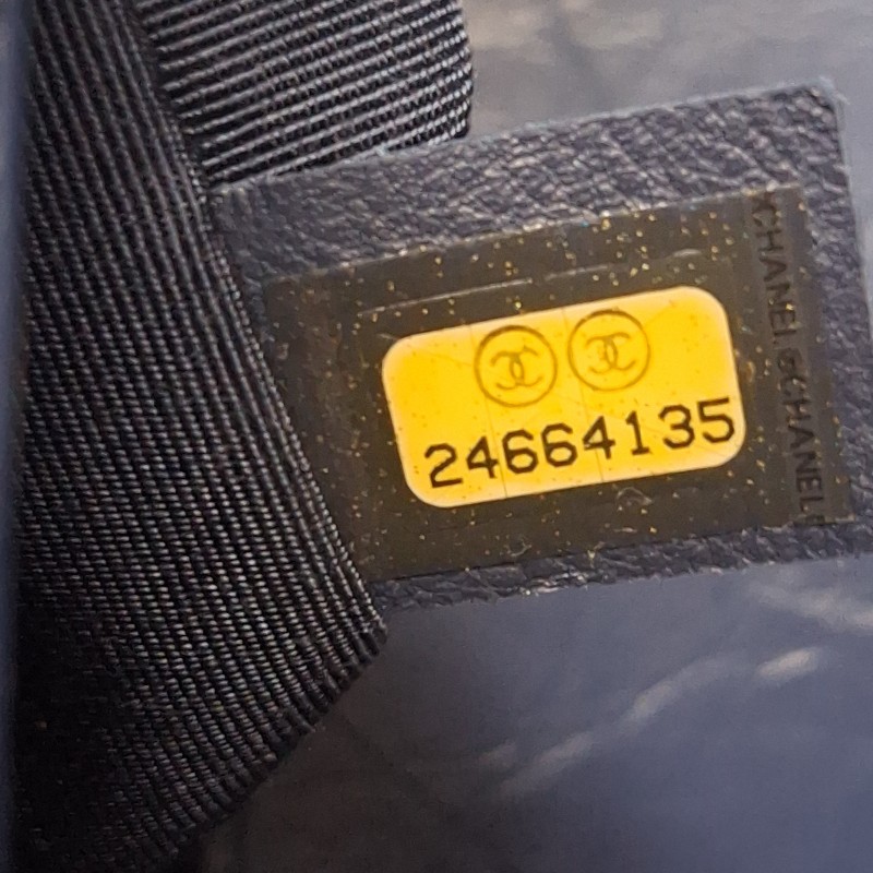 【近全新正品】CHANEL Coco Handle 小羊皮/荔枝皮藍金 小型 24cm 附卡有序號-26